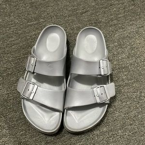 Silver Rubber Birkenstocks